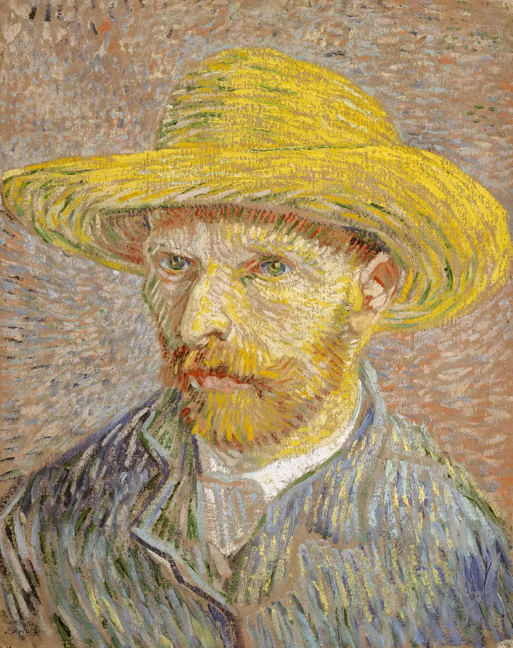 Self-Portrait with Straw Hat — Винсент Ван Гог (Vincent van Gogh)