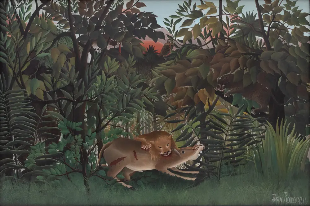 Henri Rousseau — The Hungry Lion Throws Itself on the Antelope — Gsimonov