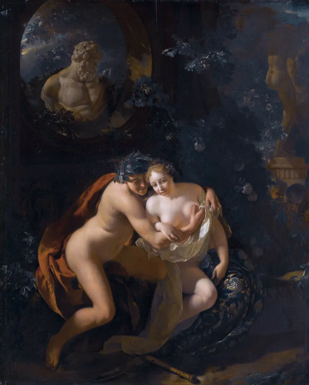 Amorous Couple in a Park Spied upon by Children. — Adriaen van der Werff