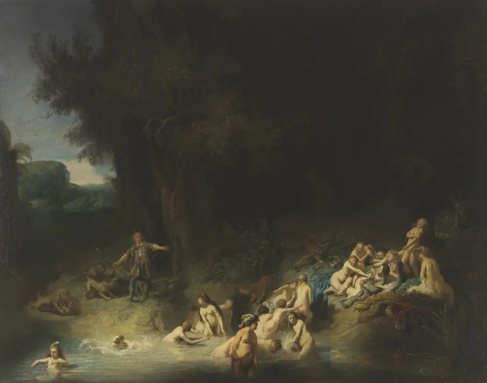 Diana Bathing with her Nymphs with Actaeon and Callisto — Рембрандт