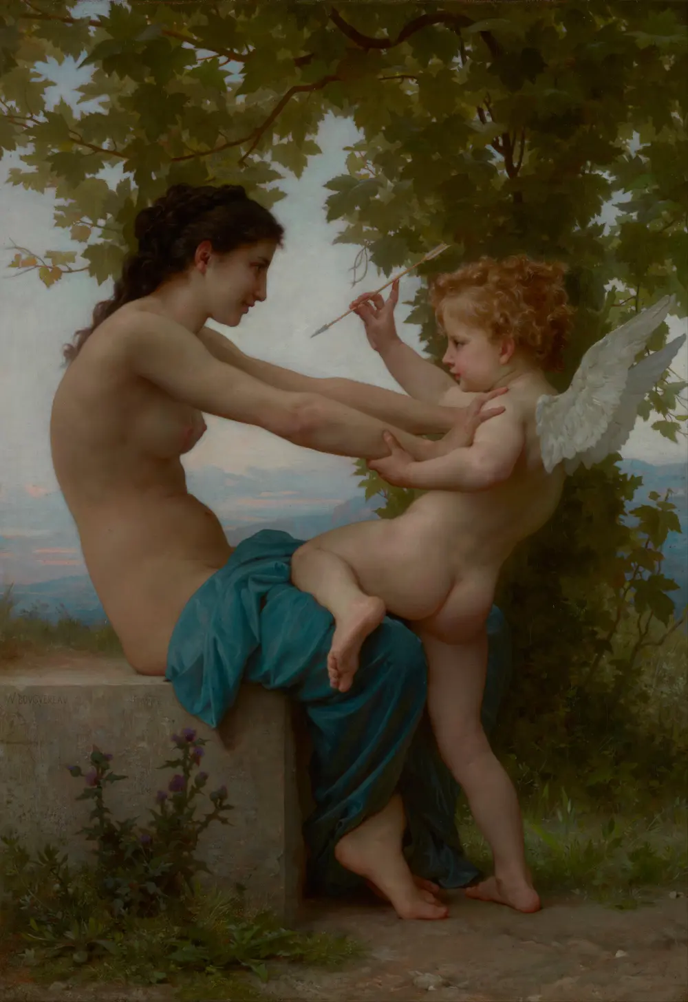 A young girl defending herself against Eros — Уильям-Адольф Бугро