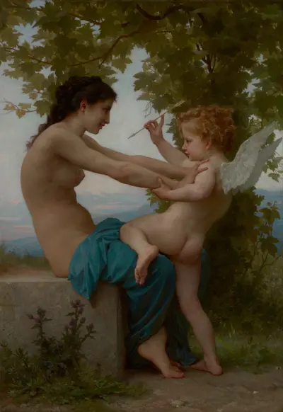 A young girl defending herself against Eros — Уильям-Адольф Бугро
